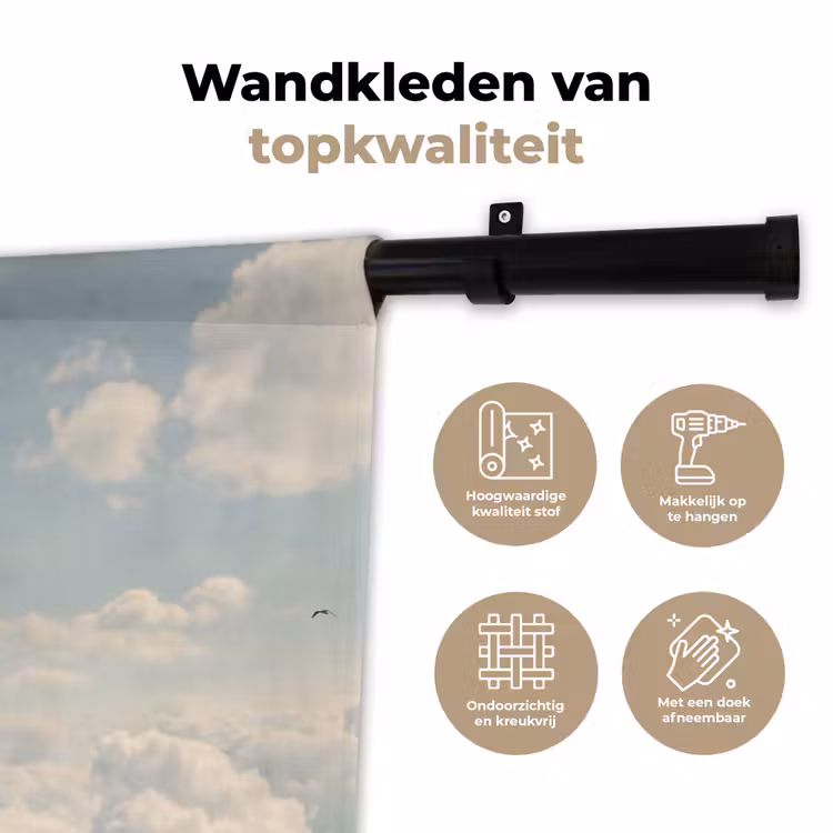 Wall Hanging - Women - Diving Pose - Clouds - Vrouwen - Duikhouding - Wolken Wandkleed katoen klein