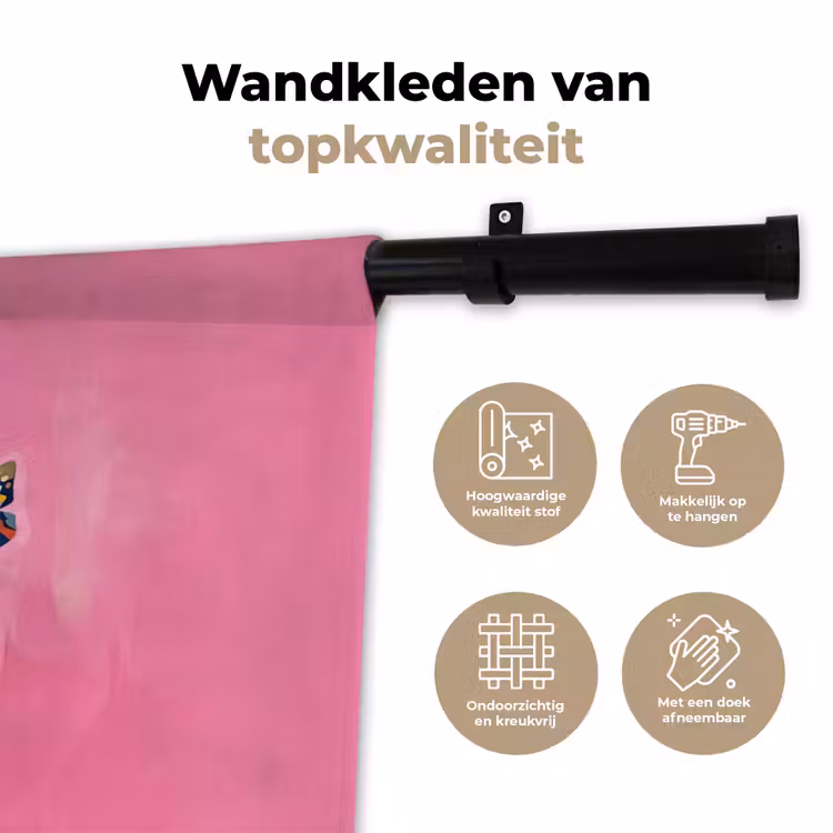 Vrouwengezicht - Vlinders - Kleurrijk Wandkleed katoen klein -sfeer2