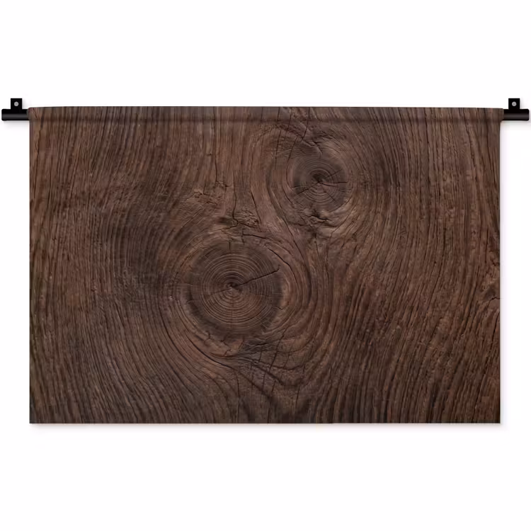 Houtnerf - Textuur - Patroon - Bruin - Rustiek Wandkleed katoen klein -zz3d