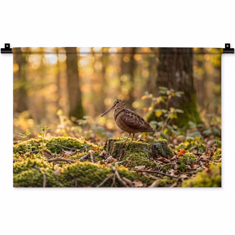 Houtsnip - Bos - Bladeren - Herfst - Gecamoufleerd Wandkleed katoen klein -zz3d