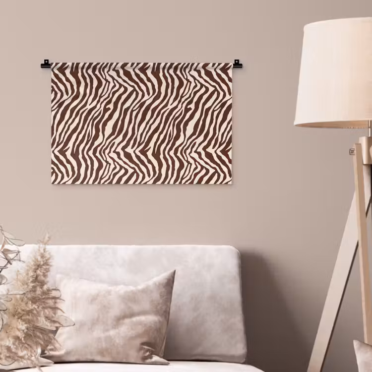 Zebra - Patroon - Zwart - Wit Wandkleed katoen klein 269 -sfeer4