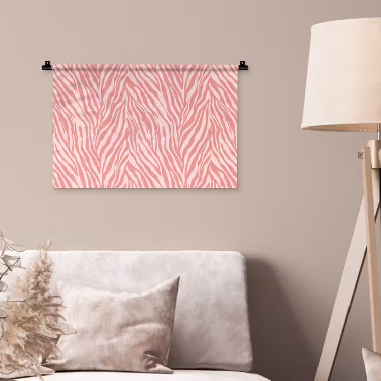 Zebra - Print - Roze Wandkleed katoen klein 269 -sfeer4