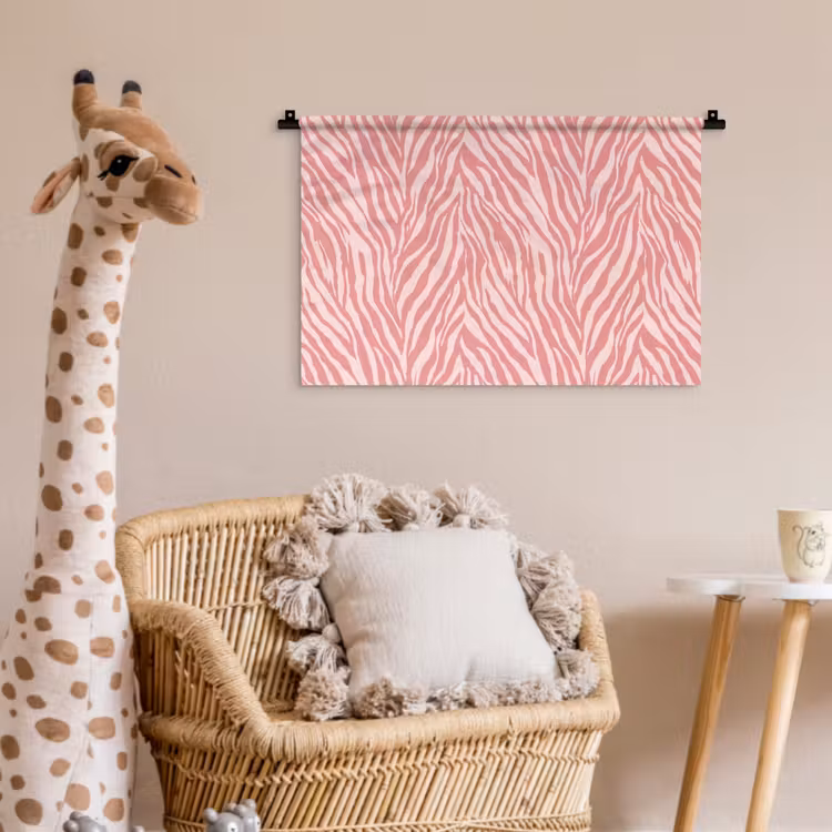 Zebra - Print - Roze Wandkleed katoen klein 269 -wsfeer5_kind