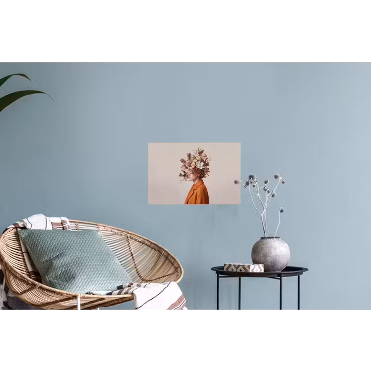 Gezicht - Boeket - Kleurrijk Muursticker klein -plant