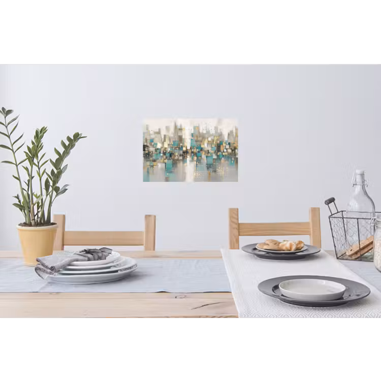 Abstract - Blokken - Goud - Skyline Muursticker klein -eettafel