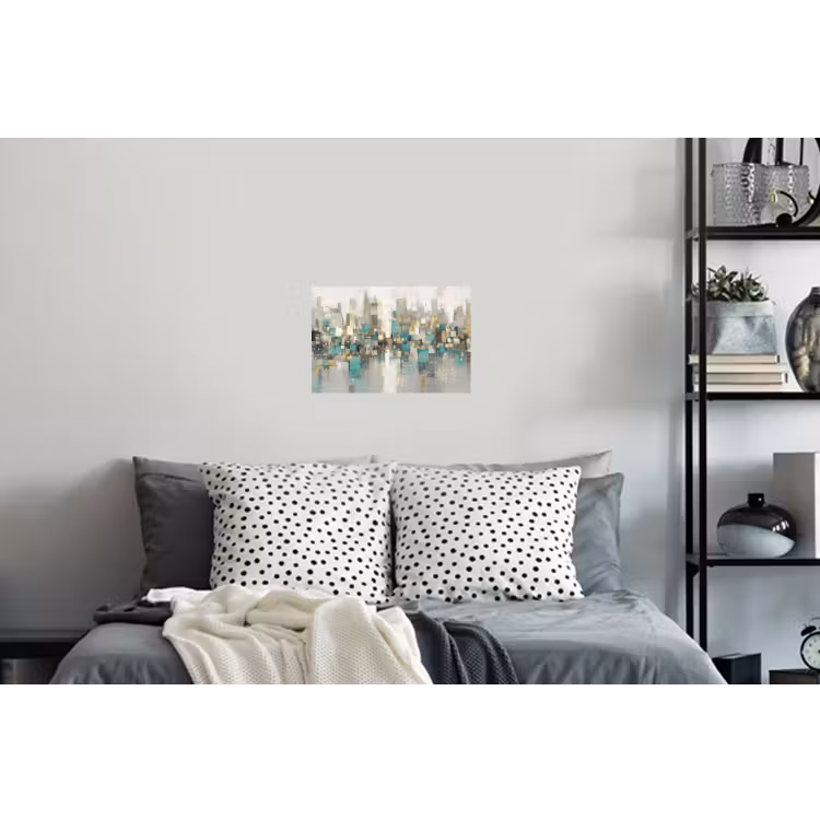 Abstract - Blokken - Goud - Skyline Muursticker klein -slaapkamer