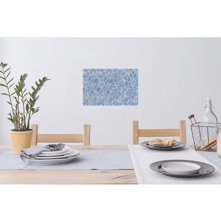 Abstract - Blauw - Bladeren Muursticker klein -eettafel
