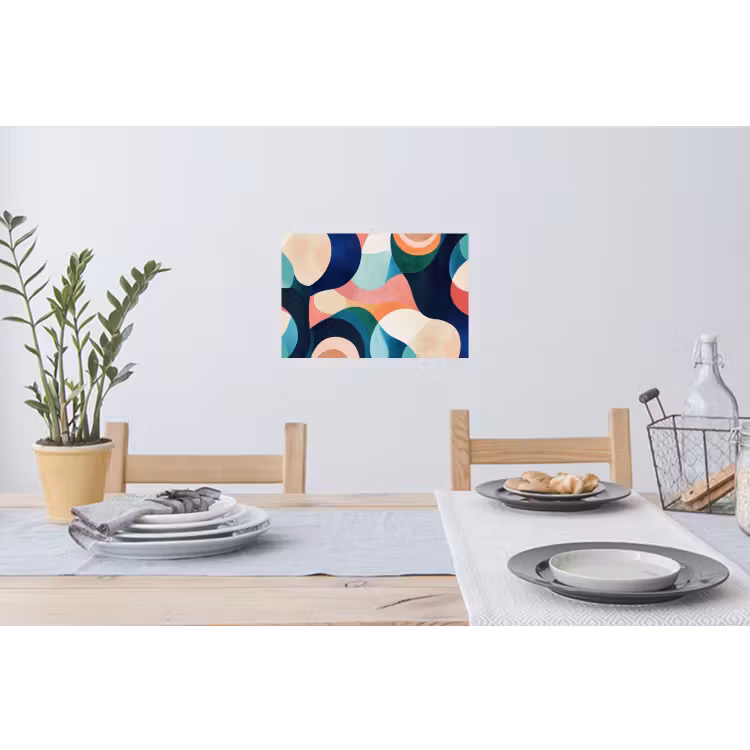 Abstract - Blauw - Roze Muursticker klein -eettafel