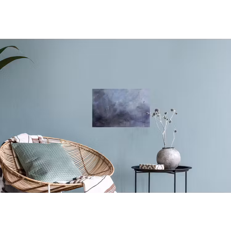 Abstract - Kwaststreken - Modern - Kunst - Grijs Muursticker klein -plant