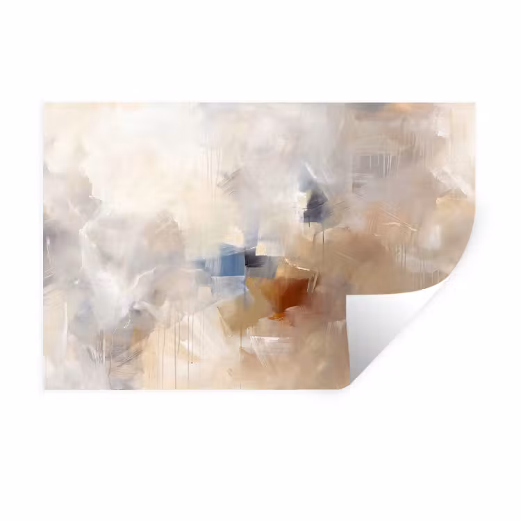 Abstract - Borstelstreken - Modern - Beige - Kunst Muursticker klein -3d