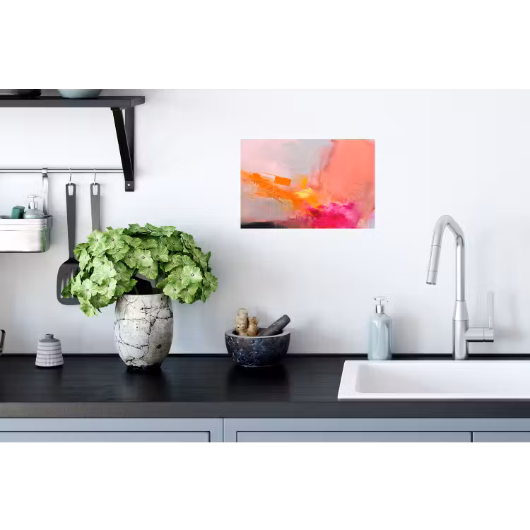 Abstract - Kleurrijk - Modern - Roze Muursticker klein -keuken