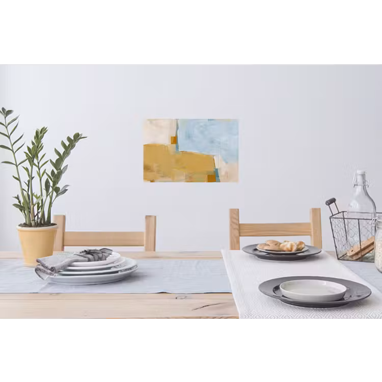 Abstract - Kleuren - Kunst - Modern - Blauw Muursticker klein -eettafel