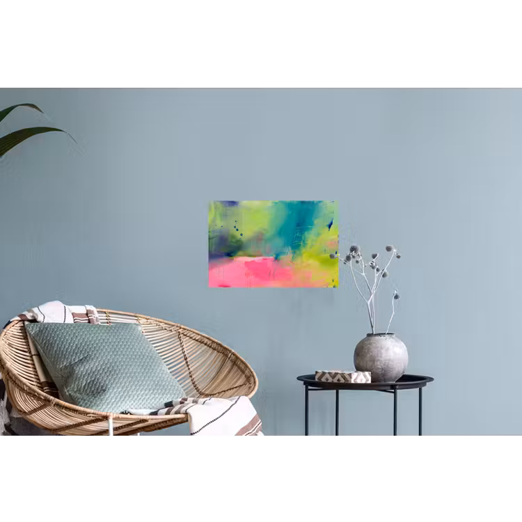 Abstract - Kleuren - Modern - Groen - Roze Muursticker klein -plant