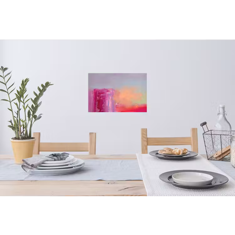 Abstract - Kleuren - Modern - Roze Muursticker klein -eettafel