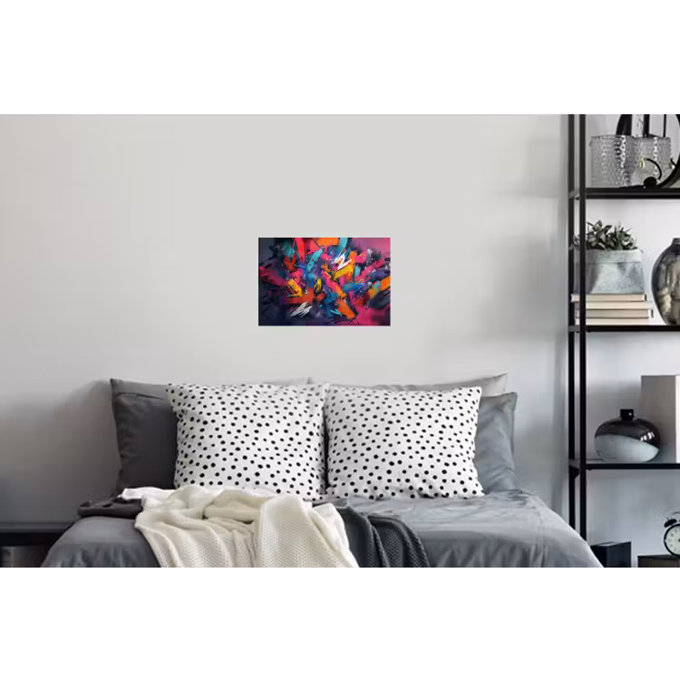 Abstract - Explosie - Neonkleuren Muursticker klein -slaapkamer