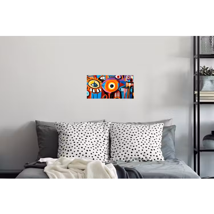 Abstract - Gezicht - Kleurrijk Muursticker klein -slaapkamer