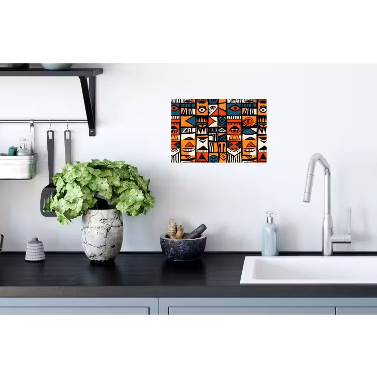 Abstract - Gezichten - Mozaïek Muursticker klein -keuken