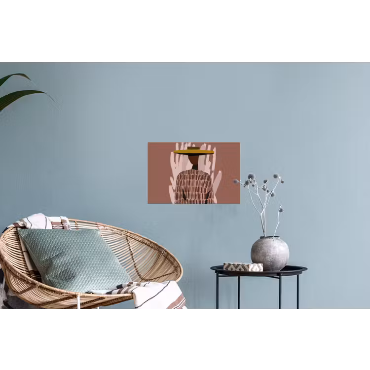 Abstract - Figuur - Illustratie - Hoed Muursticker klein -plant