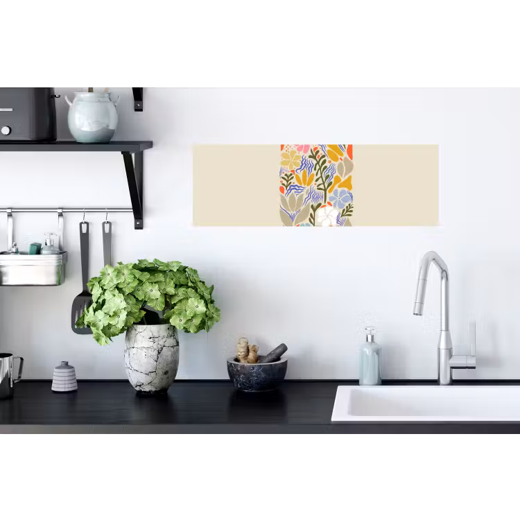 Abstract - Bloemen - Bladeren Muursticker klein -keuken