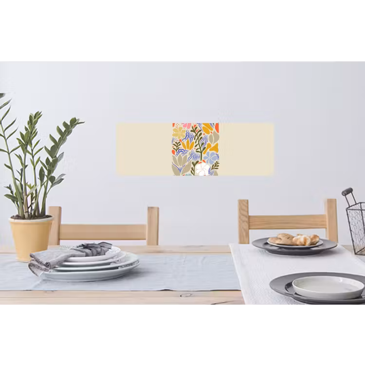 Abstract - Bloemen - Bladeren Muursticker klein -eettafel