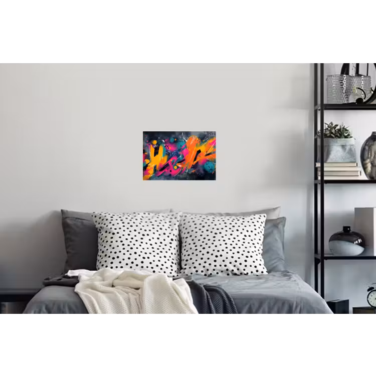 Abstract - Graffiti - Kleurrijk - Verfspatten Muursticker klein -slaapkamer