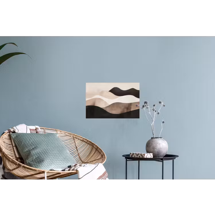 Abstract - Landschap - Golven - Crèmekleur Muursticker klein -plant