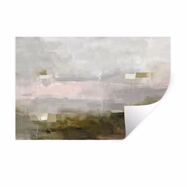 Abstract - Gelaagd - Kunst - Modern - Grijs-Groen Muursticker klein -3d