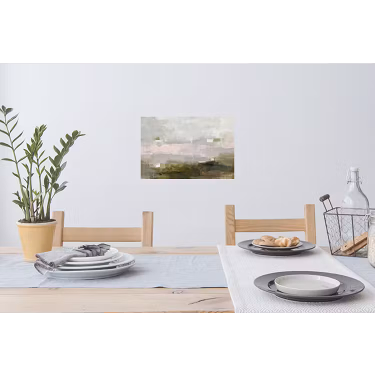 Abstract - Gelaagd - Kunst - Modern - Grijs-Groen Muursticker klein -eettafel