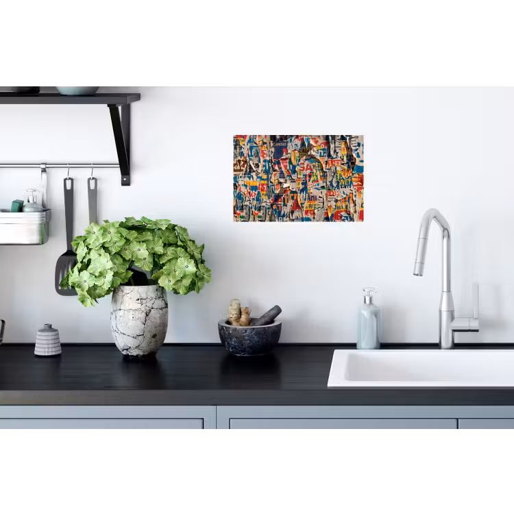 Abstract - Gelaagd papier - Urban - Modern - Kleurrijk Muursticker klein -keuken