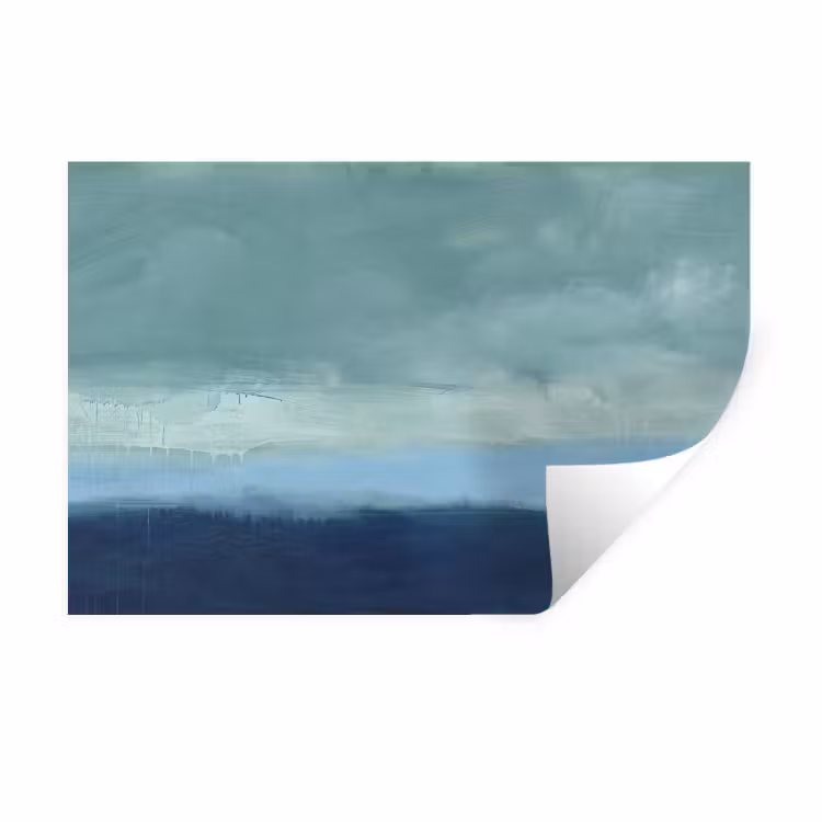 Abstract - Lagen - Rust - Modern - Blauw Muursticker klein -3d