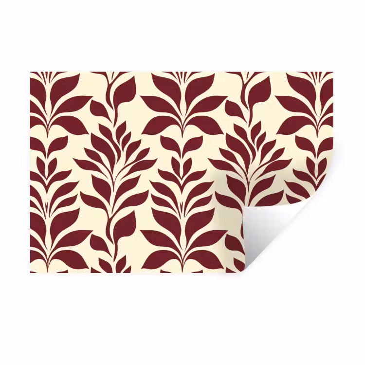 Abstract - Bladeren - Burgundy Muursticker klein 286 -3d