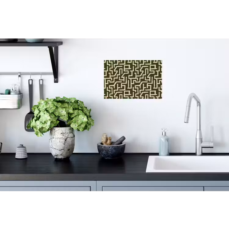 Abstract - Lijnen - Groen Muursticker klein 286 -keuken