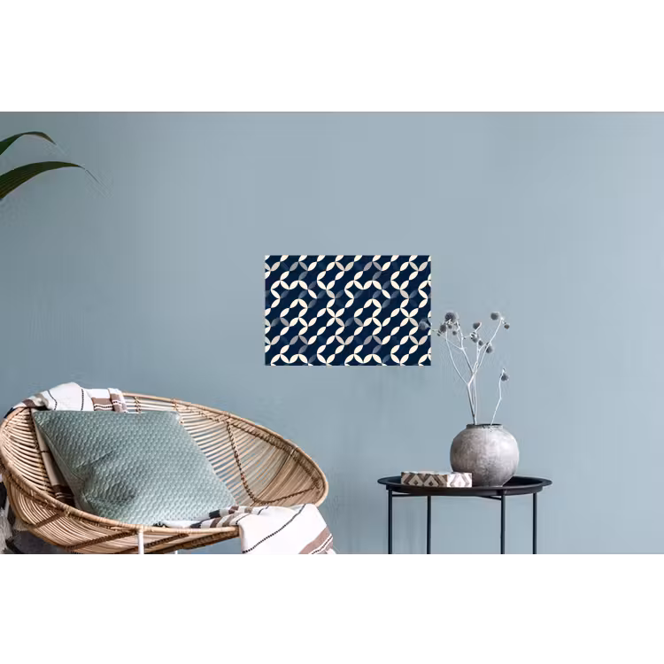 Abstract - Patroon - Blauw Muursticker klein 286 -plant