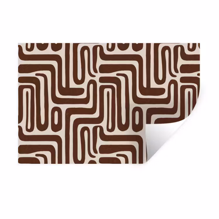 Abstract - Patroon - Bruin Muursticker klein 286 -3d