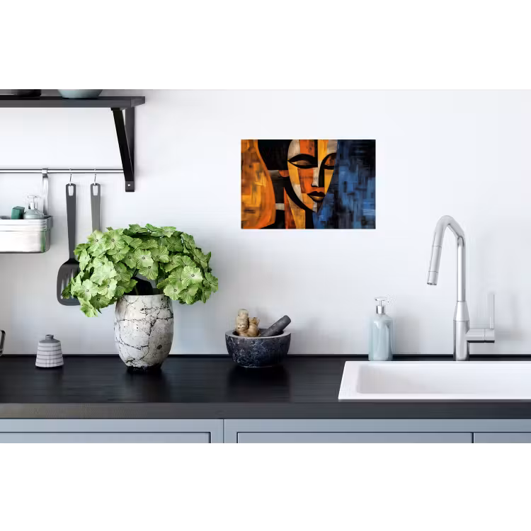 Abstract - Portret - Kleurvakken Muursticker klein -keuken