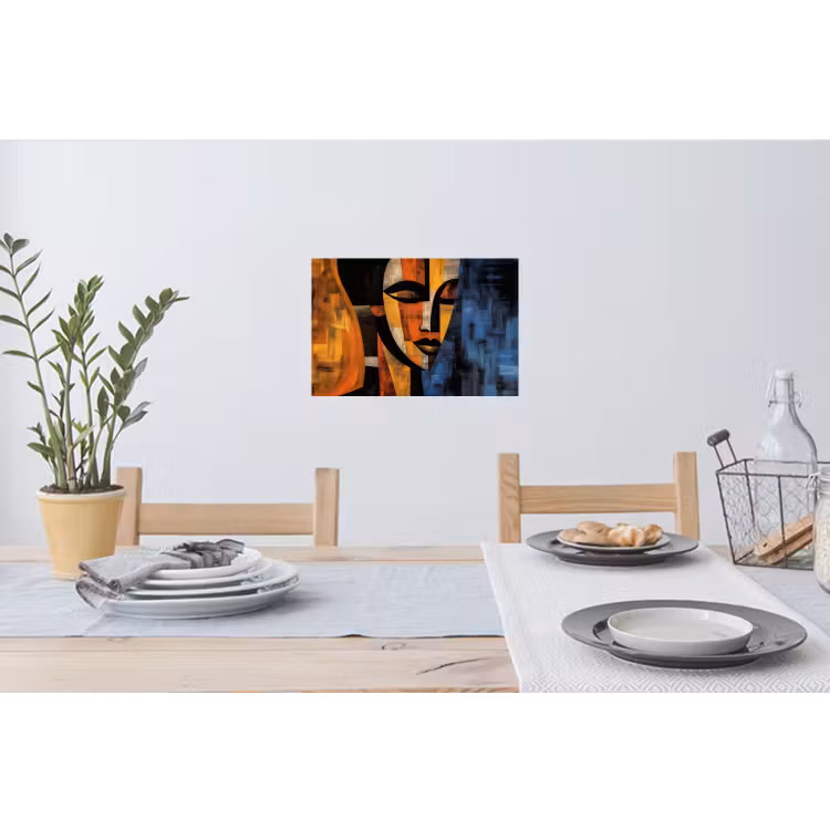 Abstract - Portret - Kleurvakken Muursticker klein -eettafel