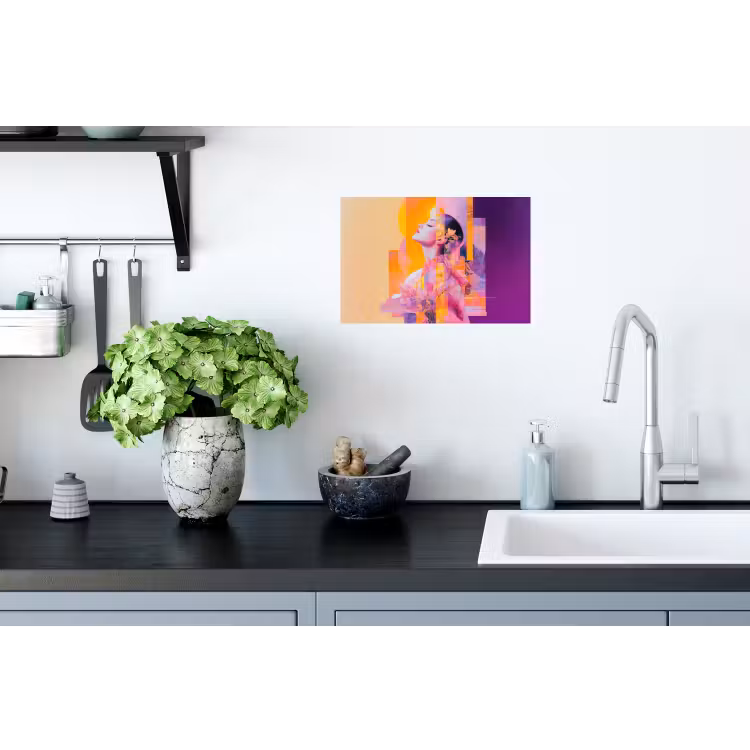 Abstract - Portret - Vrouw - Kleurrijk Muursticker klein -keuken