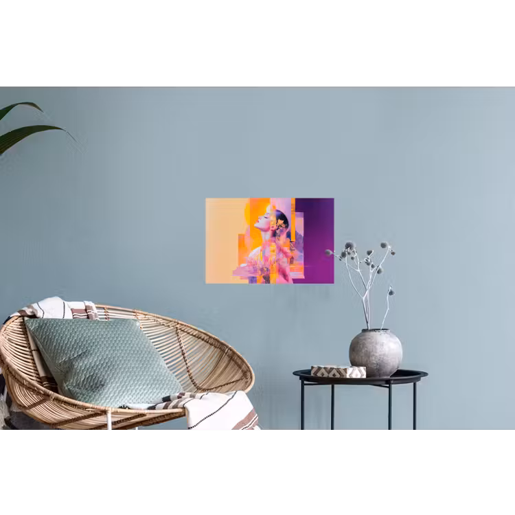 Abstract - Portret - Vrouw - Kleurrijk Muursticker klein -plant