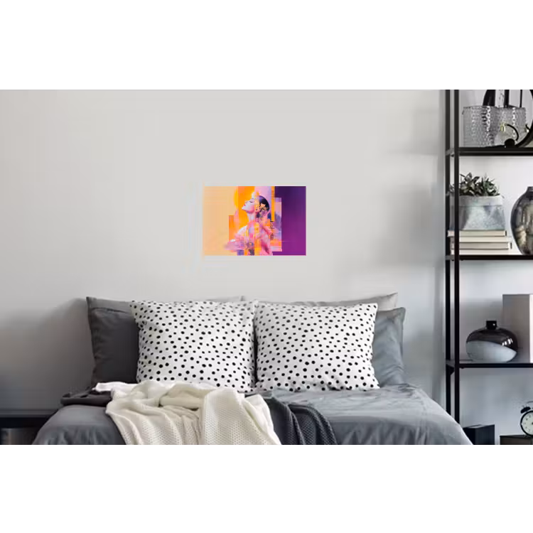 Abstract - Portret - Vrouw - Kleurrijk Muursticker klein -slaapkamer