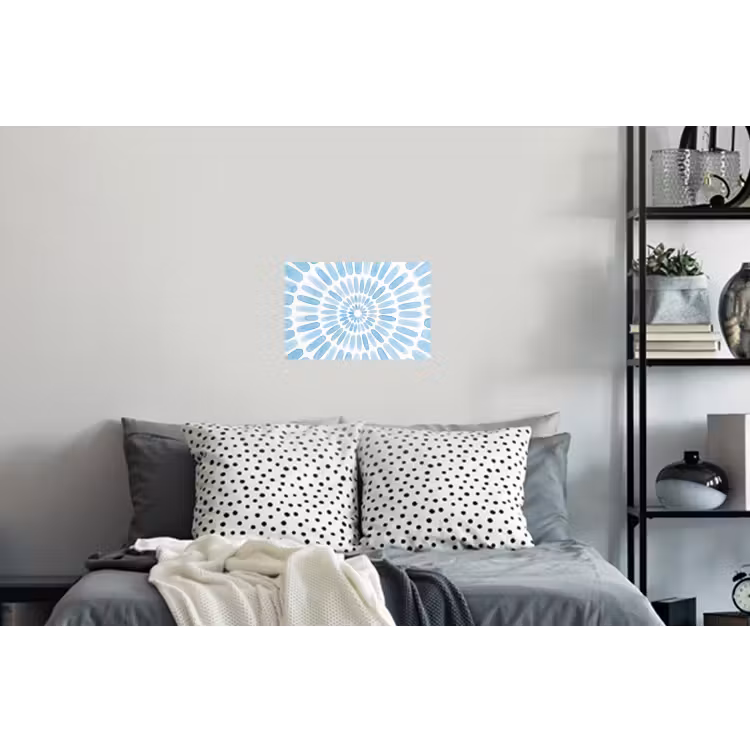 Abstract - Vormen - Kunst - Aquarel - Blauw Muursticker klein -slaapkamer