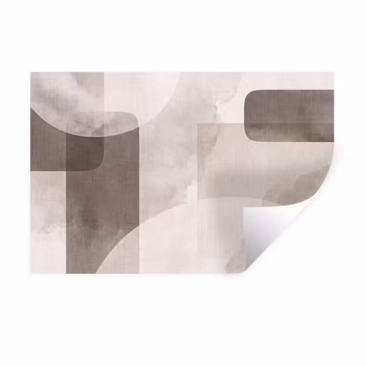 Wall Sticker - Abstract Shapes - Beige - Abstracte vormen - Beige Muursticker klein