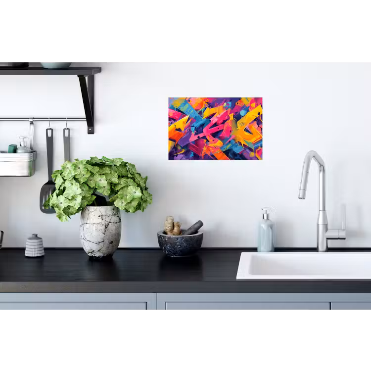 Abstract - Vormen - Kleurrijk Muursticker klein -keuken
