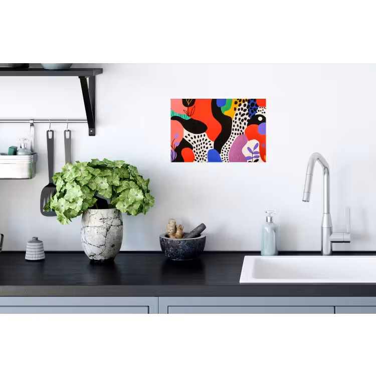 Abstract - Vormen - Kleuren - Stippen Muursticker klein -keuken
