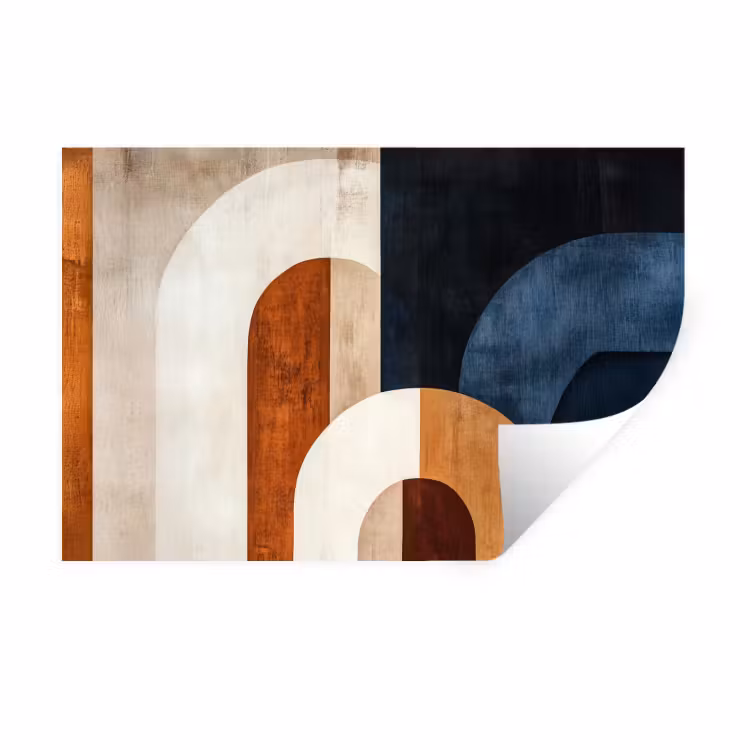 Abstract - Vormen - Donkerblauw Muursticker klein -3d