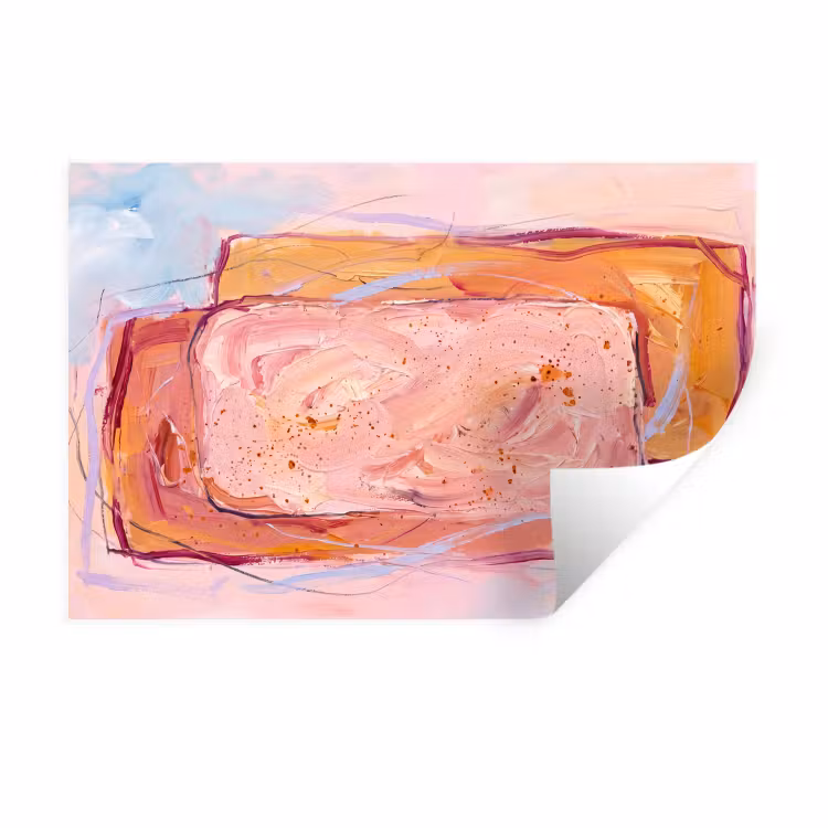 Abstract - Vormen - Modern - Roze Muursticker klein -3d