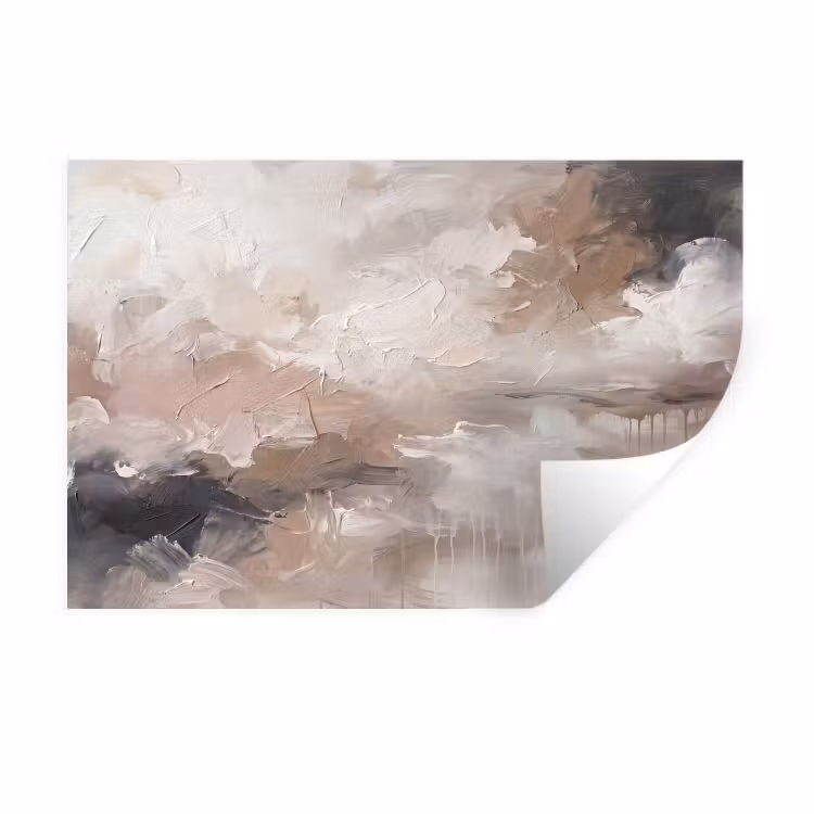 Abstract - Textuur - Kunst - Modern - Beige Muursticker klein -3d