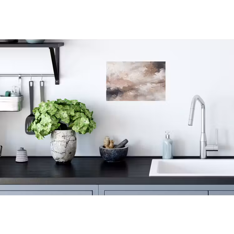 Abstract - Textuur - Kunst - Modern - Beige Muursticker klein -keuken