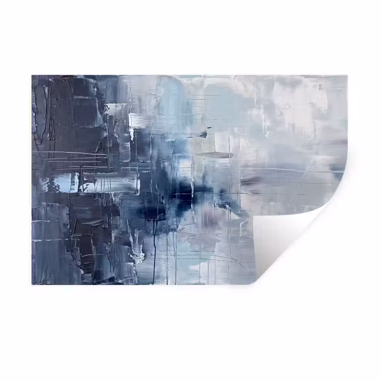 Abstract - Textuur - Kunst - Modern - Blauw Muursticker klein -3d