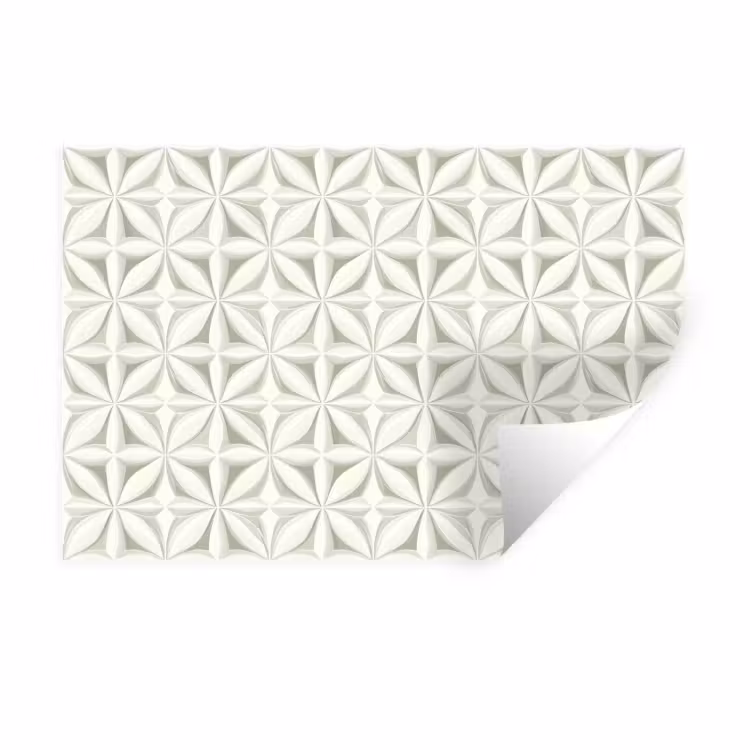 Abstract - Structuur - Grijs - Wit Muursticker klein 286 -3d