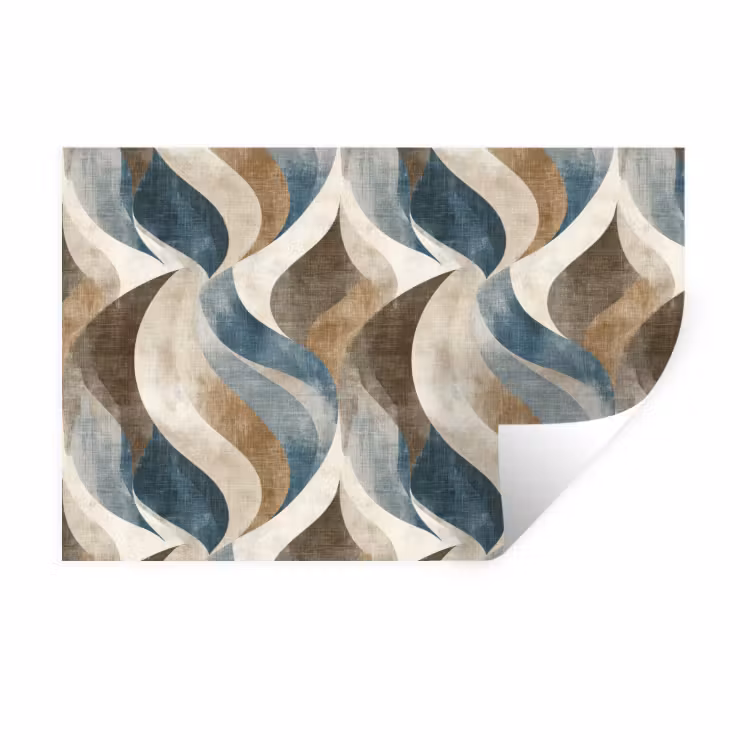 Abstract - Golven - Kleurrijk Muursticker klein 286 -3d